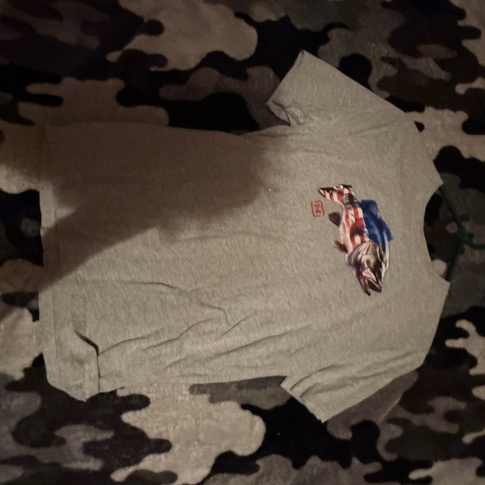 Gray under armour bass tee